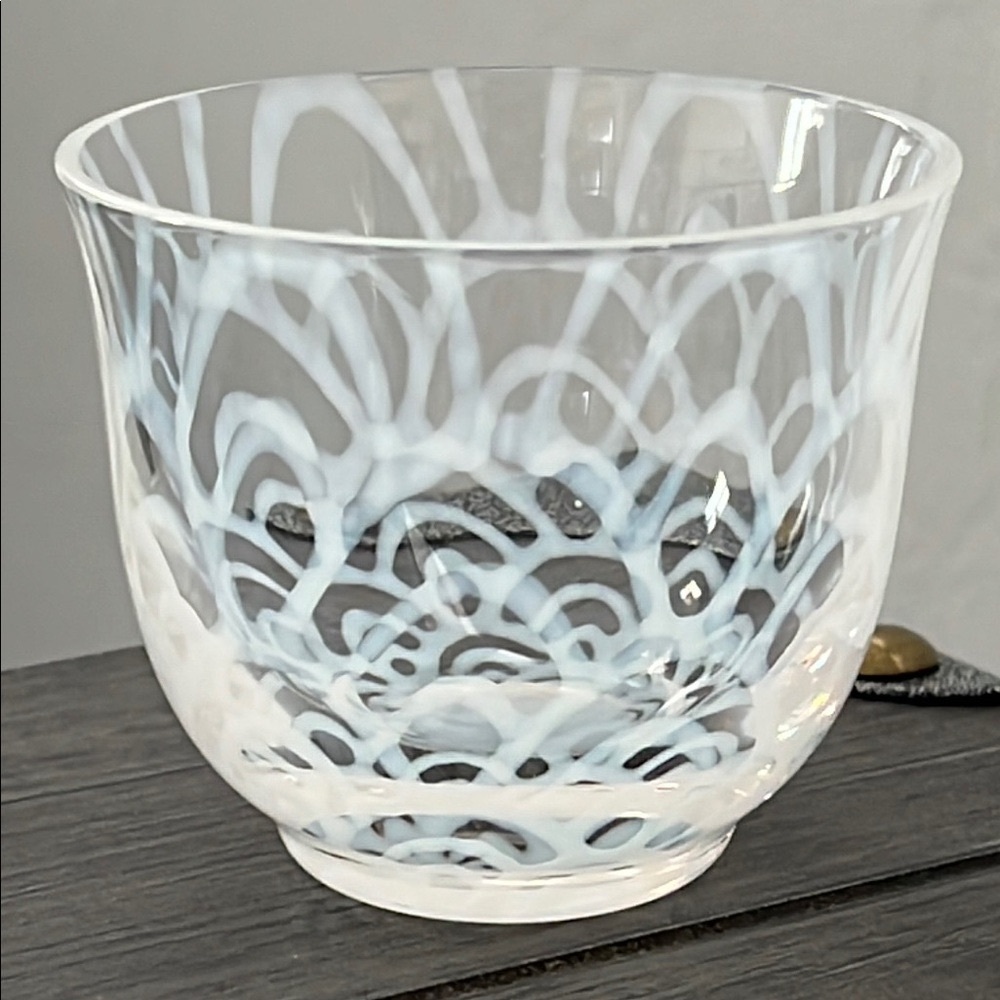 Taisho Roman Milk Glass Cold Tea Glass Cup "Nami"